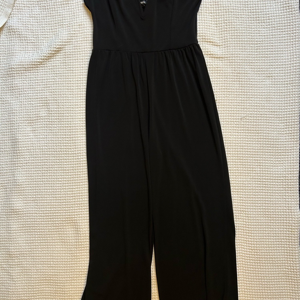 Express Black Jumpsuit with Flowing Palazzo Legs